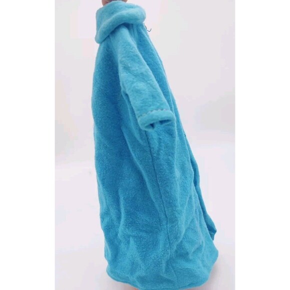 Vintage 1960s? Barbie Mod? Clone? Blue Long Robe Housecoat Jacket Silver Snaps - Picture 6 of 10